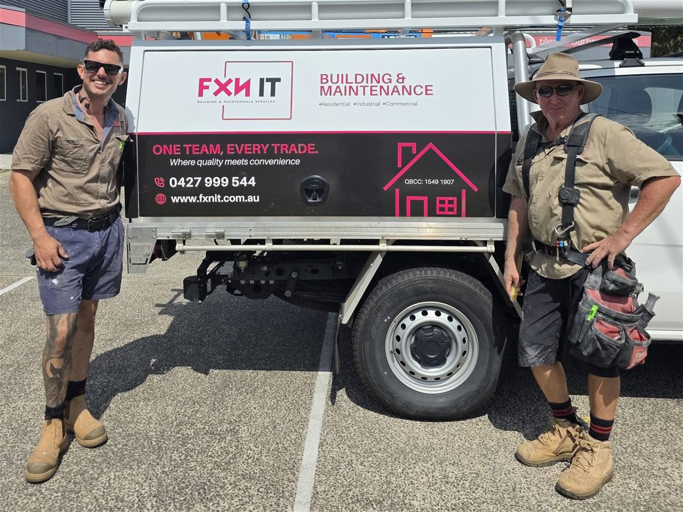 The FXNIT team with the work truck